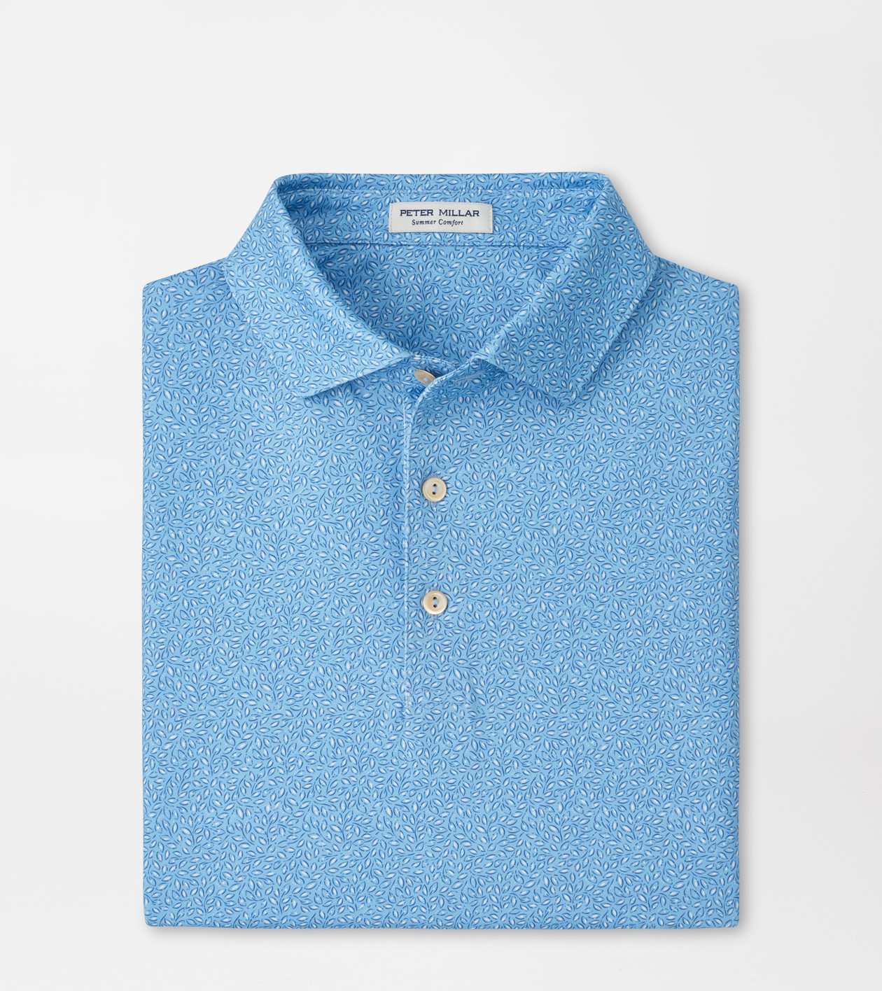 Peter Millar Men's Cottage Blue Magnolia Performance Jersey Polo
