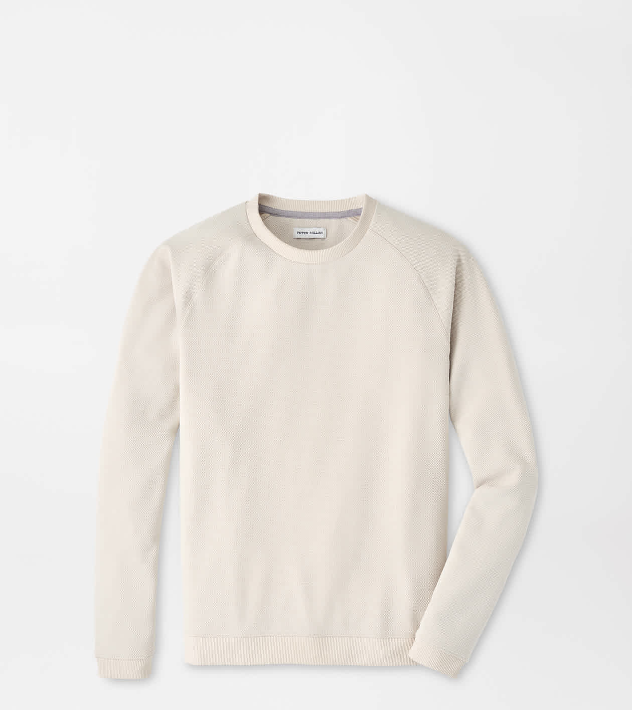Peter Millar Men's Almond Cradle Piqué Performance Crewneck