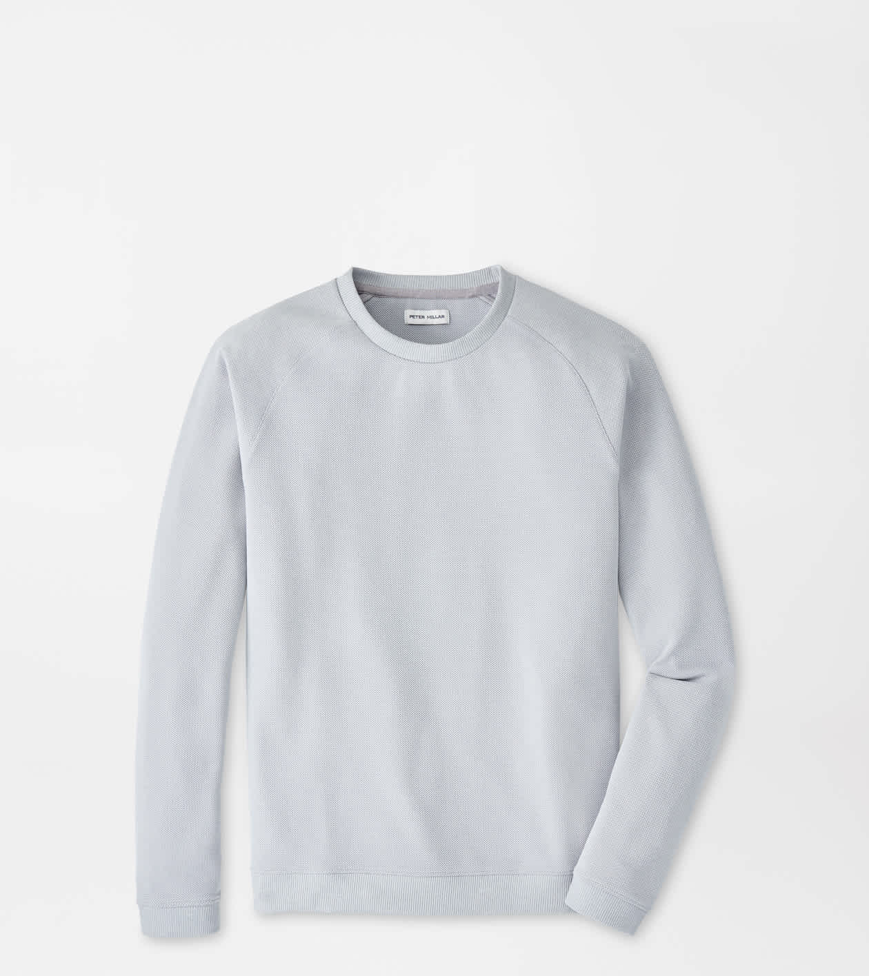 Peter Millar Men's British Grey Cradle Piqué Performance Crewneck