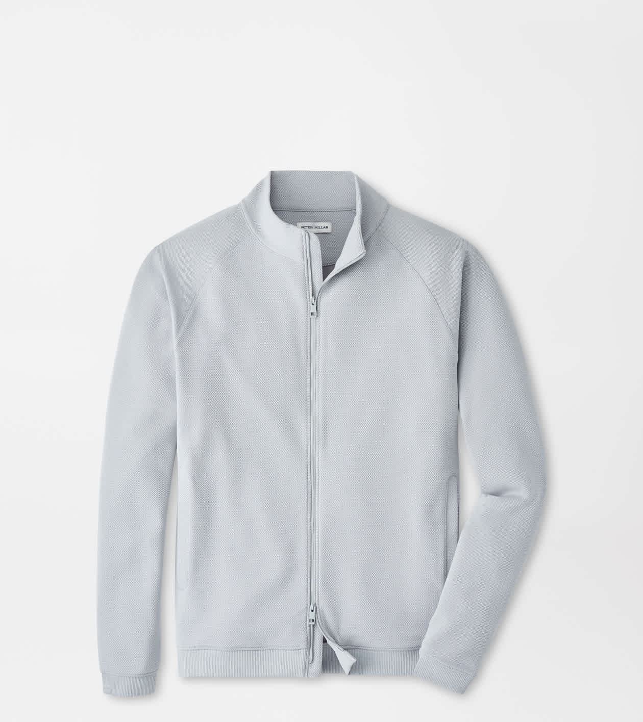 Peter Millar Men's British Grey Cradle Piqué Performance Full-Zip