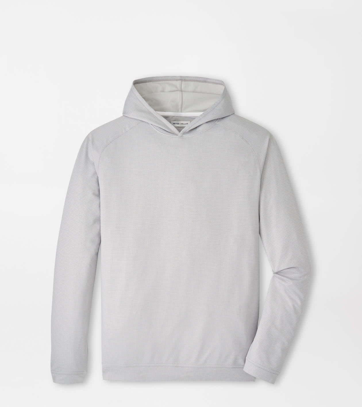 Peter Millar Men's Gale Grey Pine Houndstooth Performance Hoodie