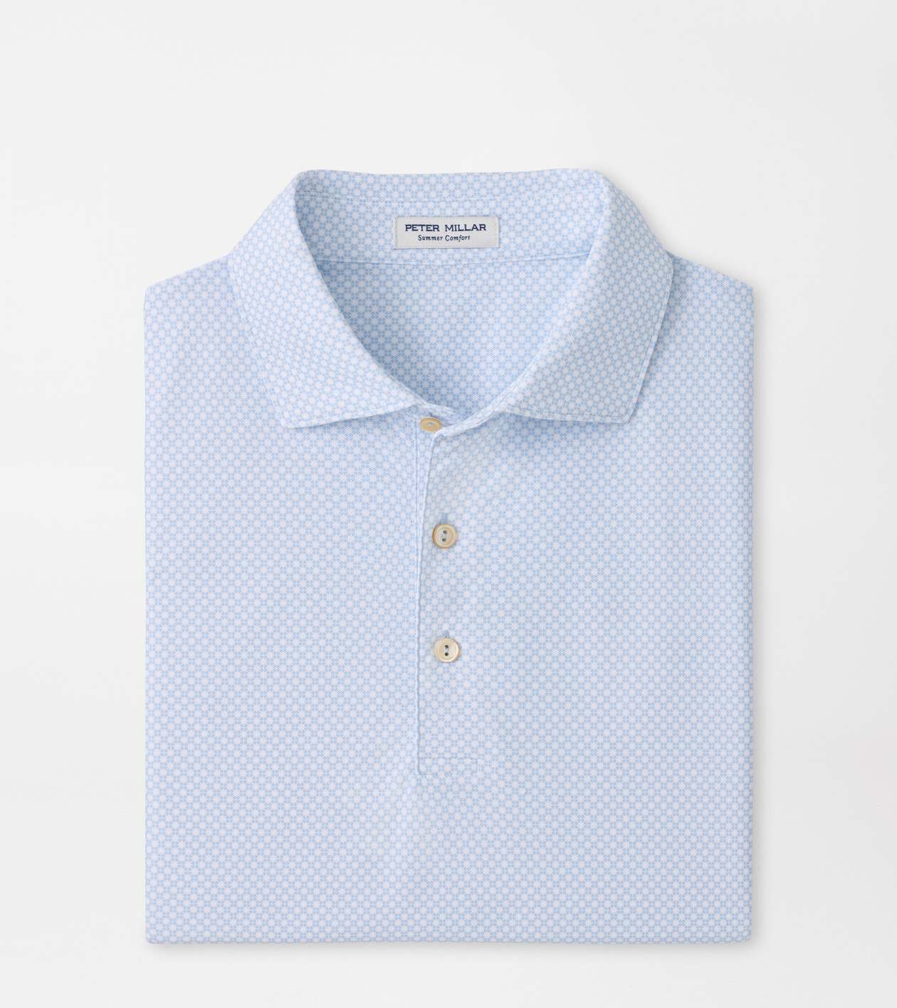 Peter Millar Men's Stream Blue Grant Performance Mesh Polo