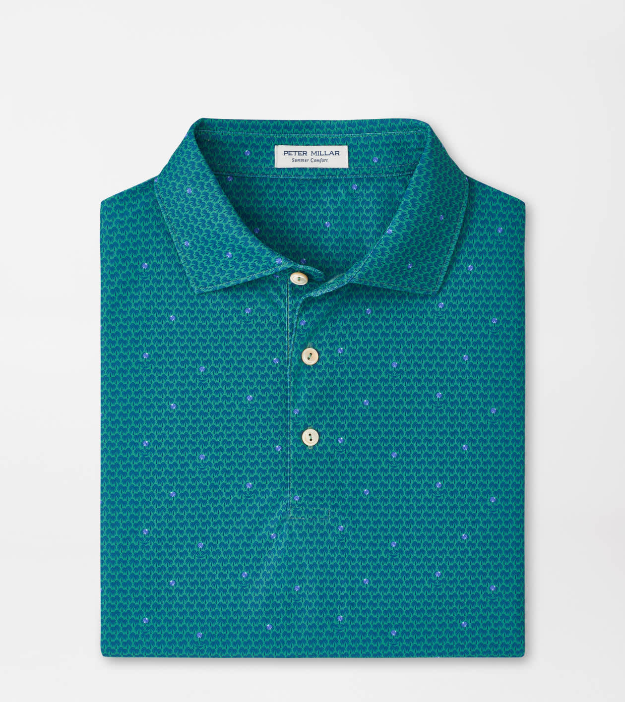 Peter Millar Men's Snow Pea Island Rays Performance Mesh Polo