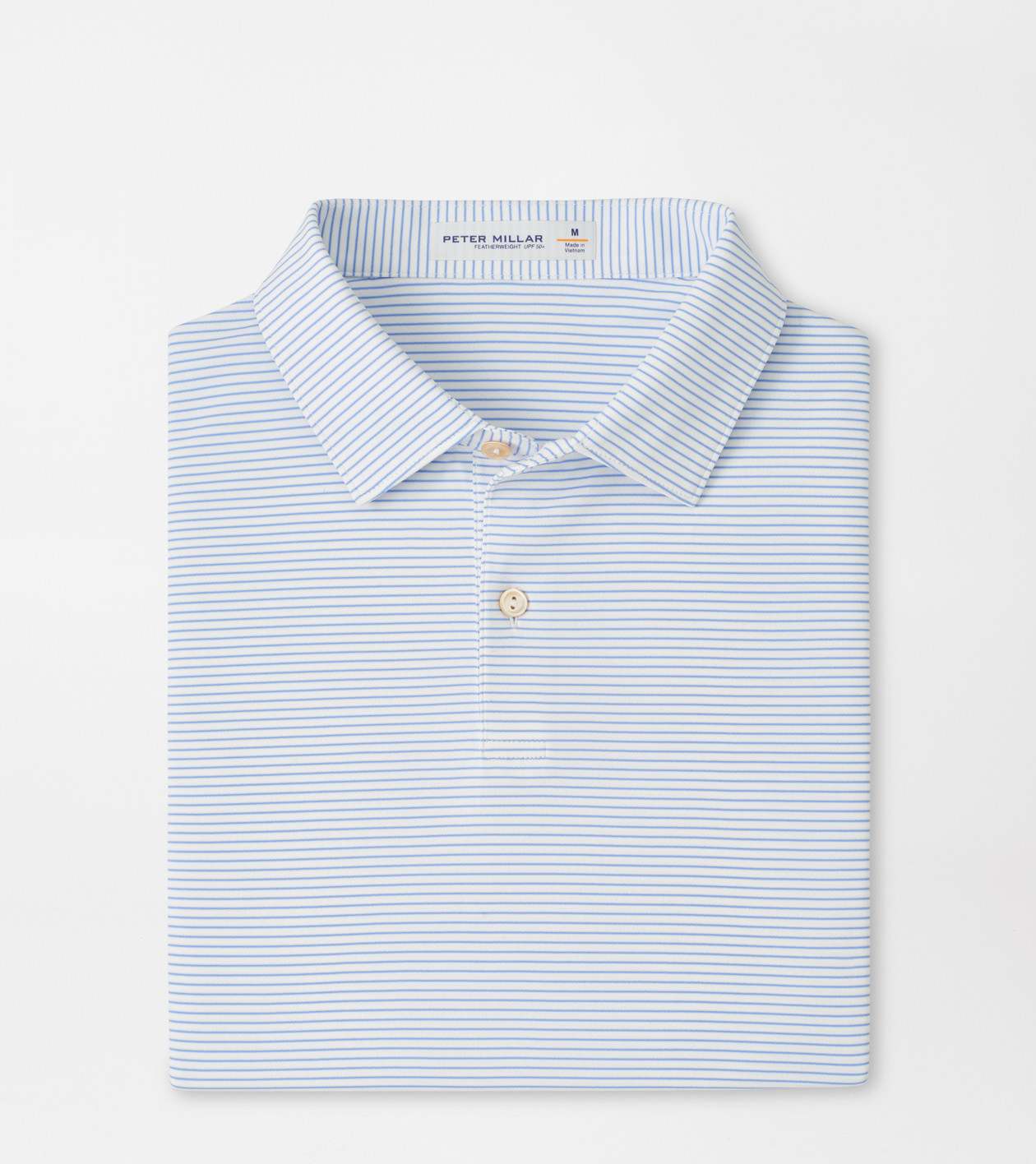 Peter Millar Men's White Featherweight Stripe Performance Polo
