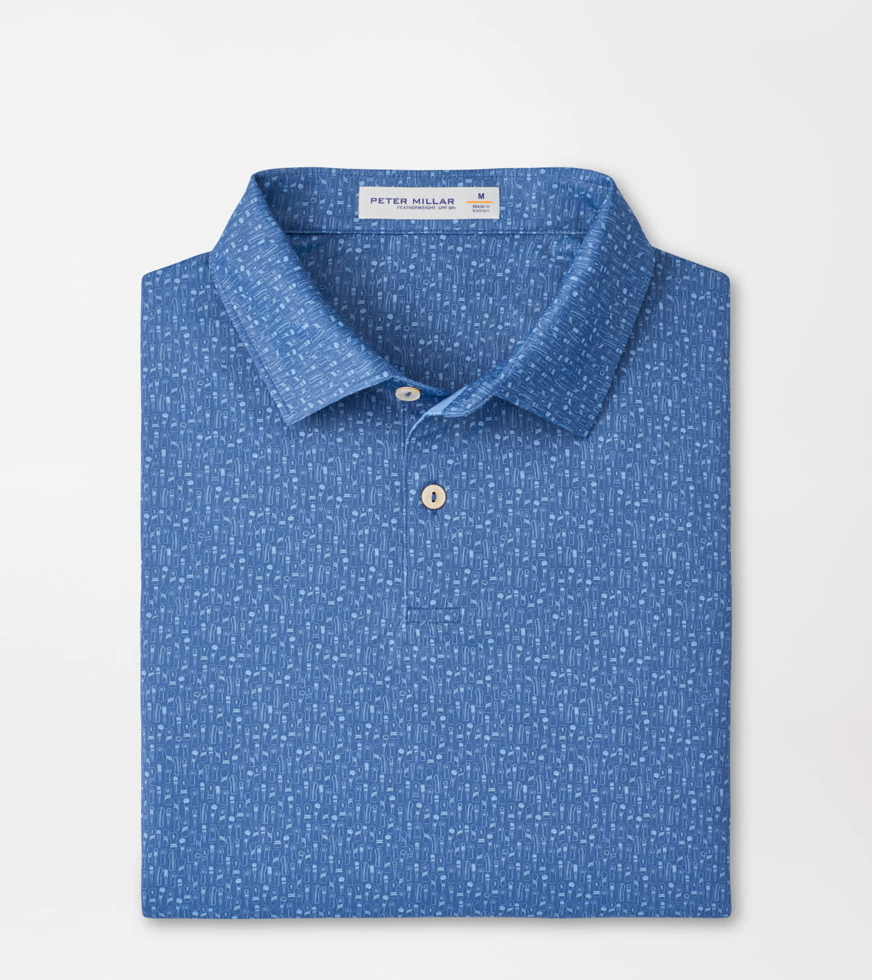 Peter Millar Men's Windsor Blue Featherweight Headcovers Performance Polo