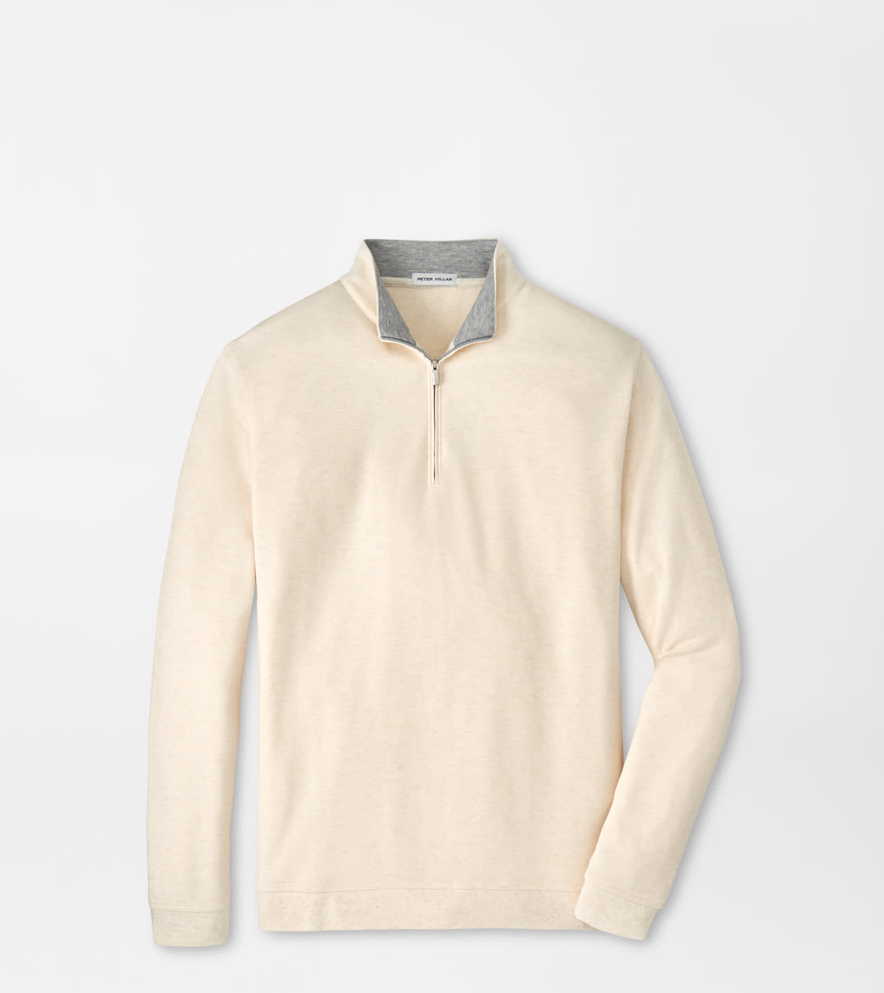 Peter Millar Men's Ivory Crown Comfort Quarter-Zip Pullover