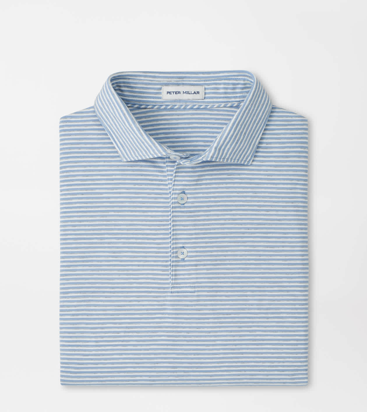 Peter Millar Men's Cloudy Blue Calvert Crown Flex Cotton Polo