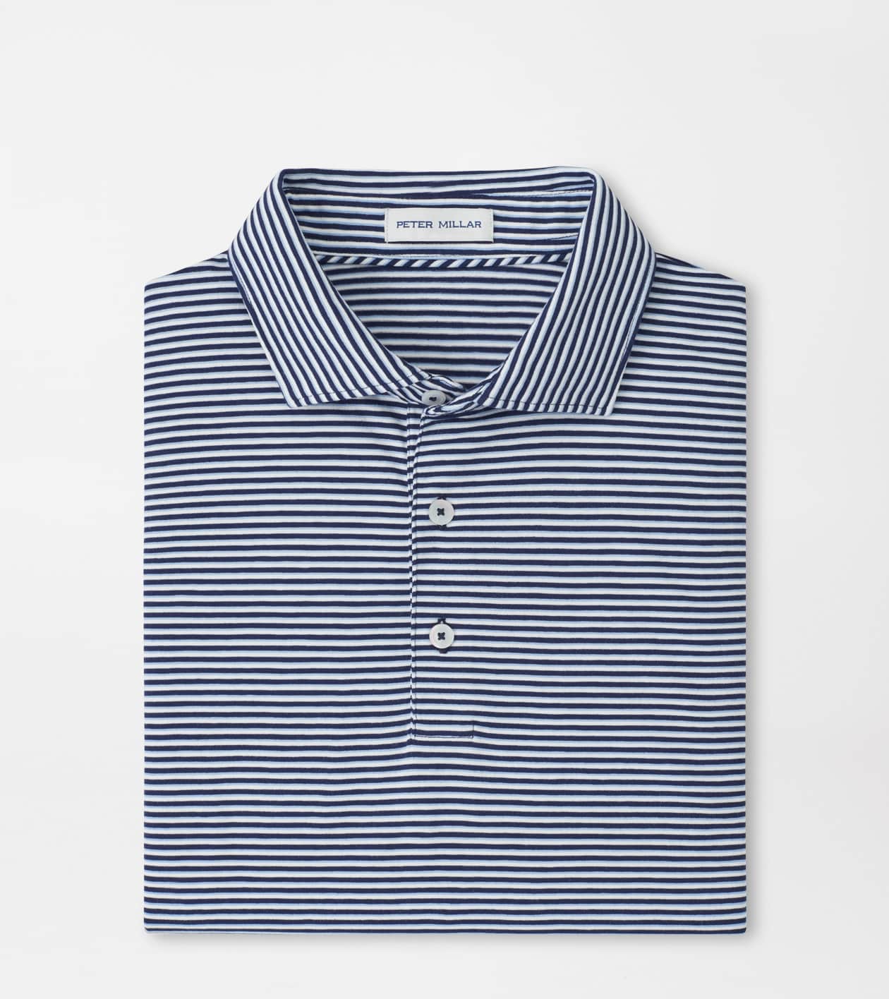 Peter Millar Men's Navy Calvert Crown Flex Cotton Polo