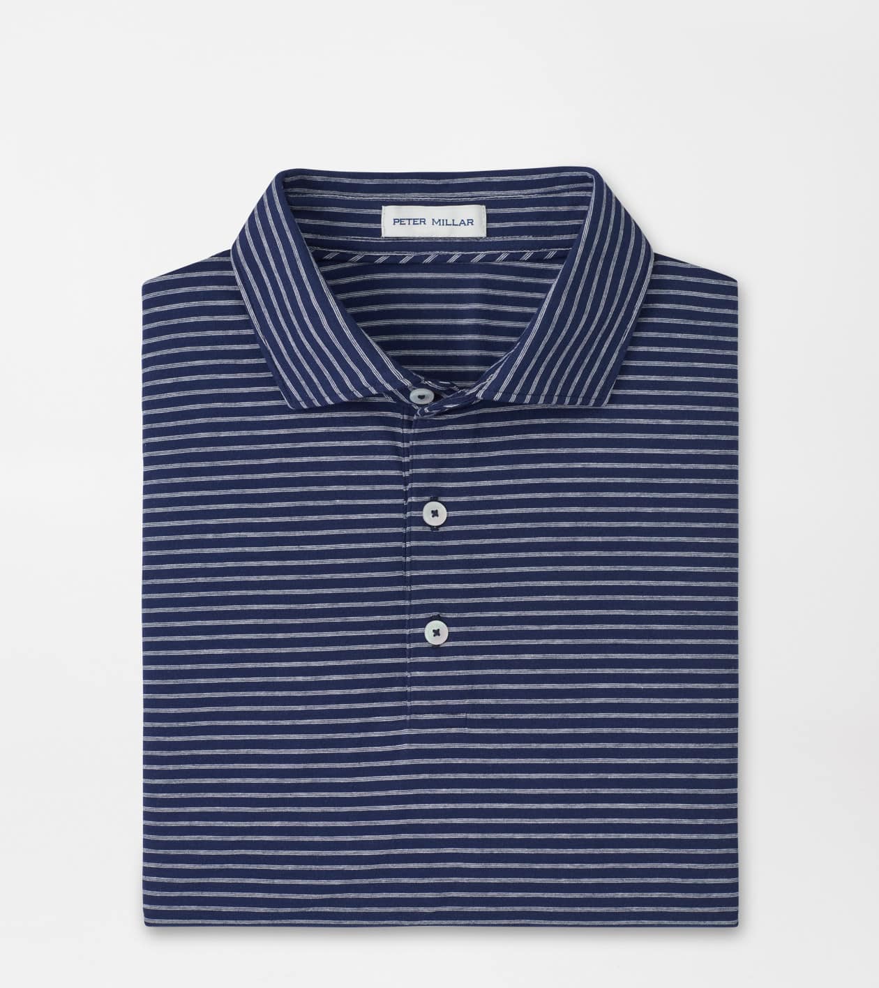 Peter Millar Men's Navy Gilman Crown Flex Cotton Polo
