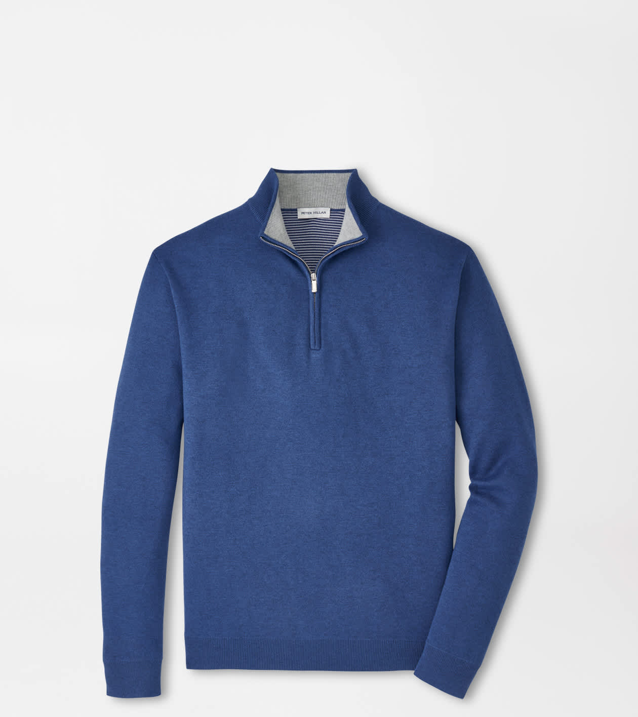 Peter Millar Men's Windsor Blue Coolspun Lite Cotton Quarter-Zip Jumper