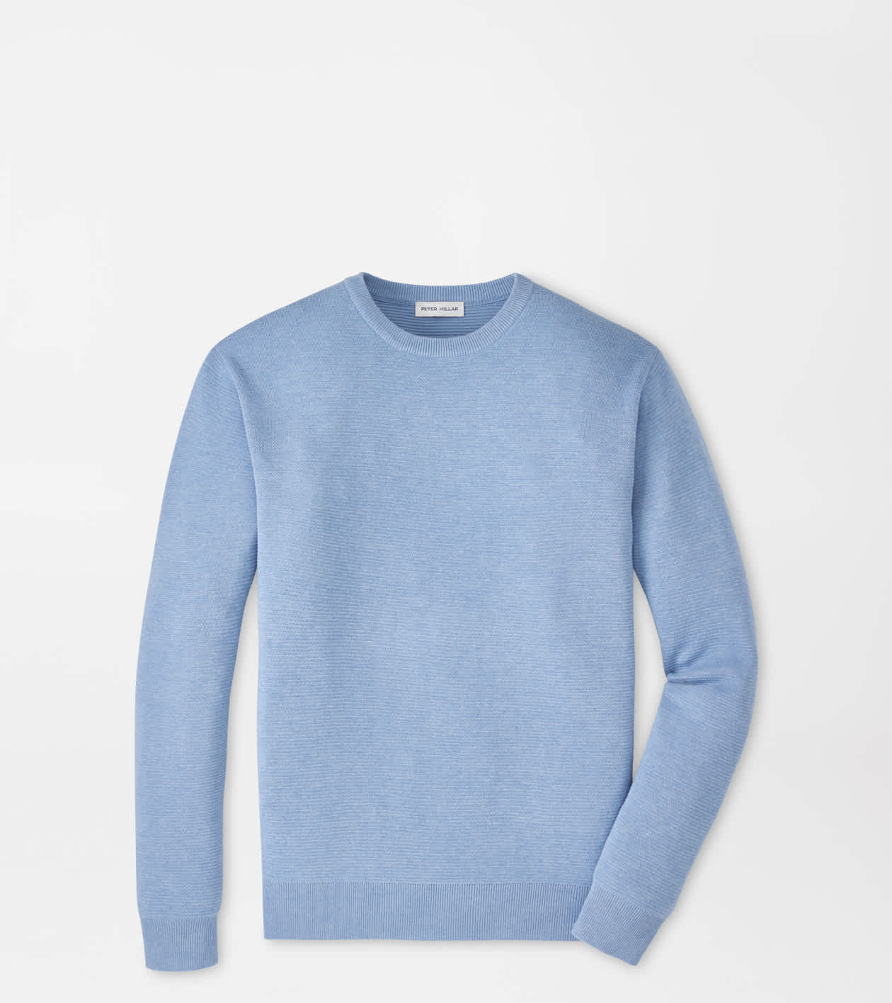 Peter Millar Men's Cloudy Blue Coolspun Lite Textured Crewneck Jumper
