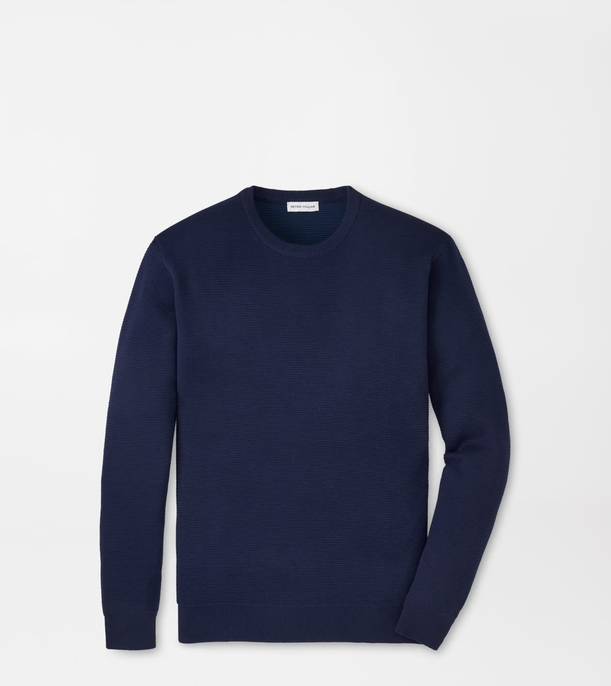 Peter Millar Men's Navy Coolspun Lite Textured Crewneck Jumper
