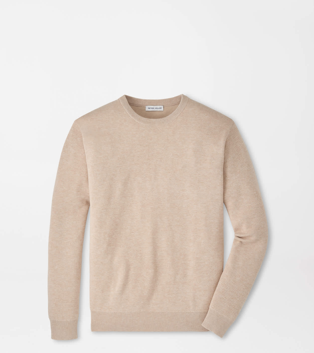 Peter Millar Men's Truffle Coolspun Lite Textured Crewneck Jumper