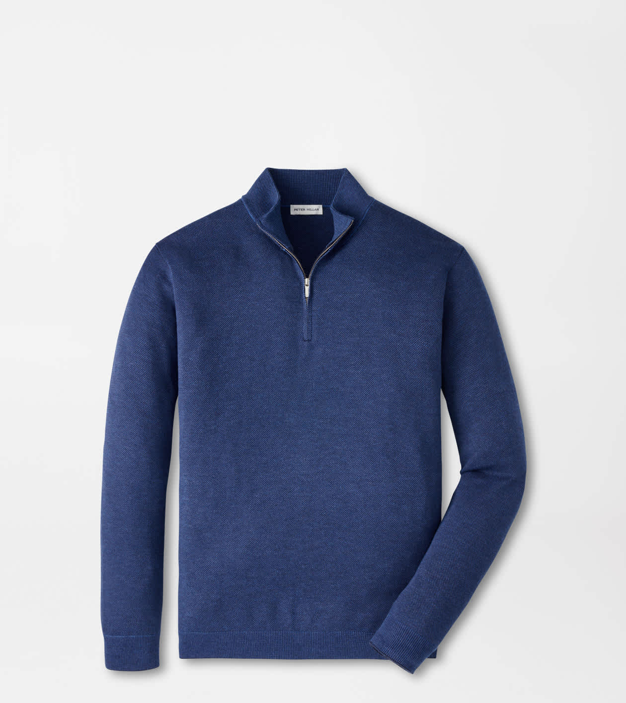 Peter Millar Men's Navy Coolspun Lite Birdseye Quarter Zip Jumper
