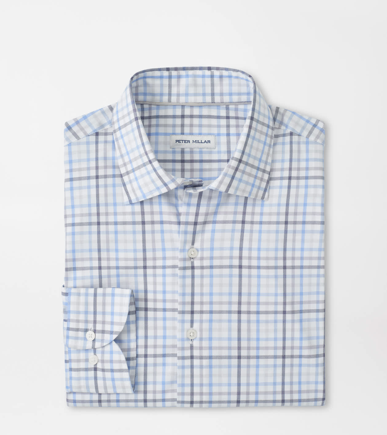 Peter Millar Men's Cloudy Blue Warren Crown Lite Cotton-Stretch Shirt