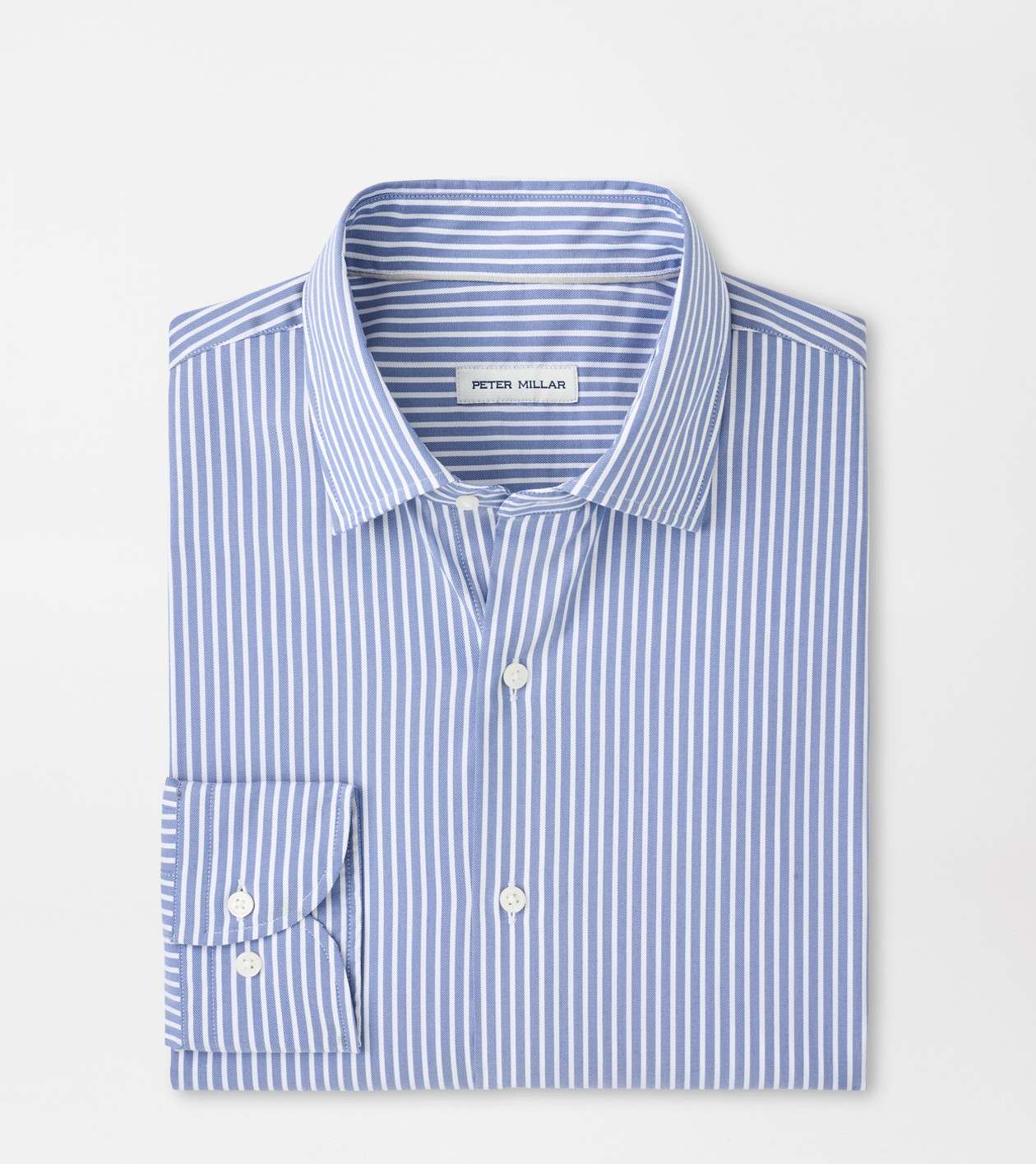 Peter Millar Men's Windsor Blue Langley Crown Lite Cotton-Stretch Shirt