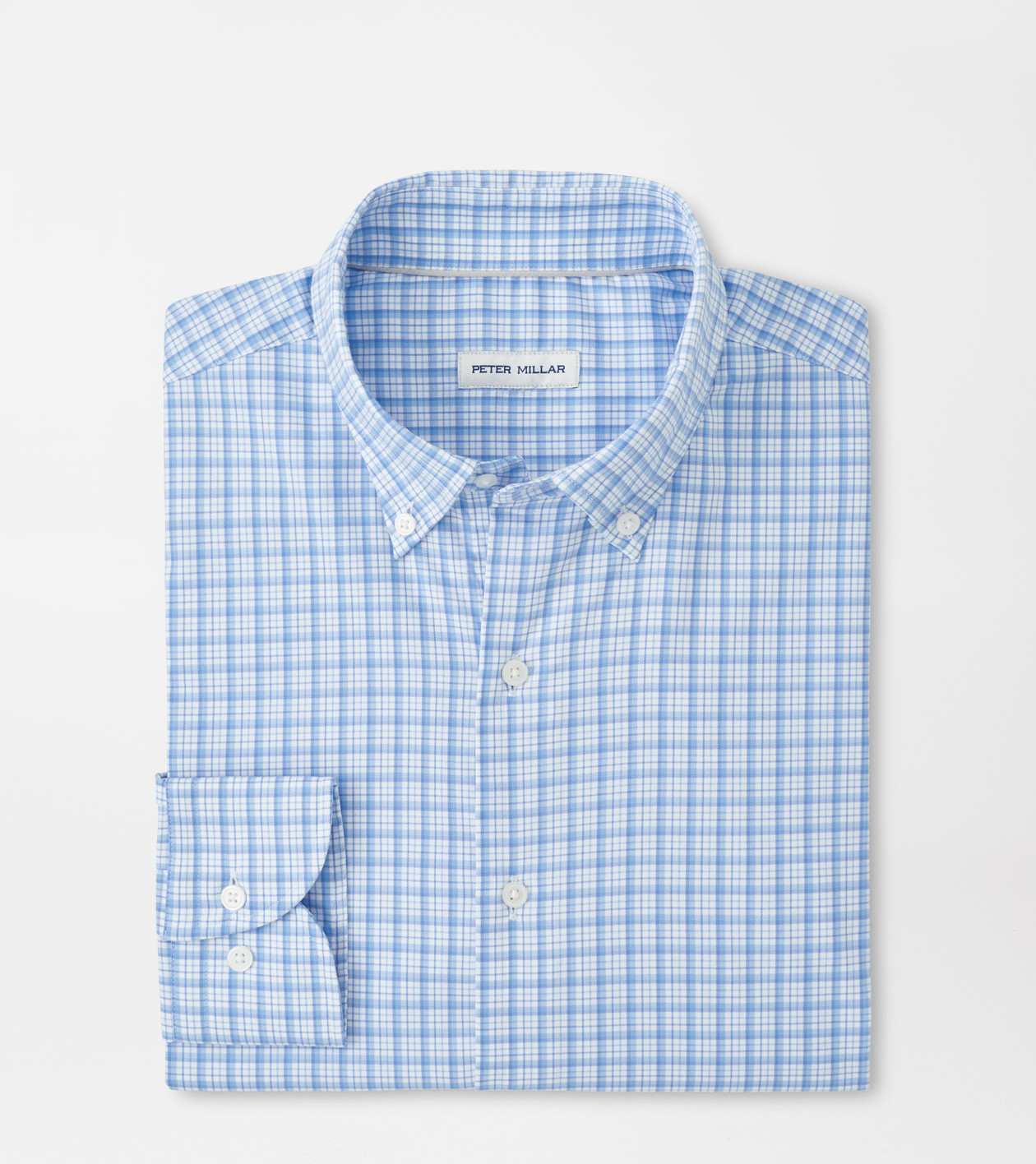 Peter Millar Men's Cottage Blue Calvin Crown Lite Cotton-Stretch Shirt