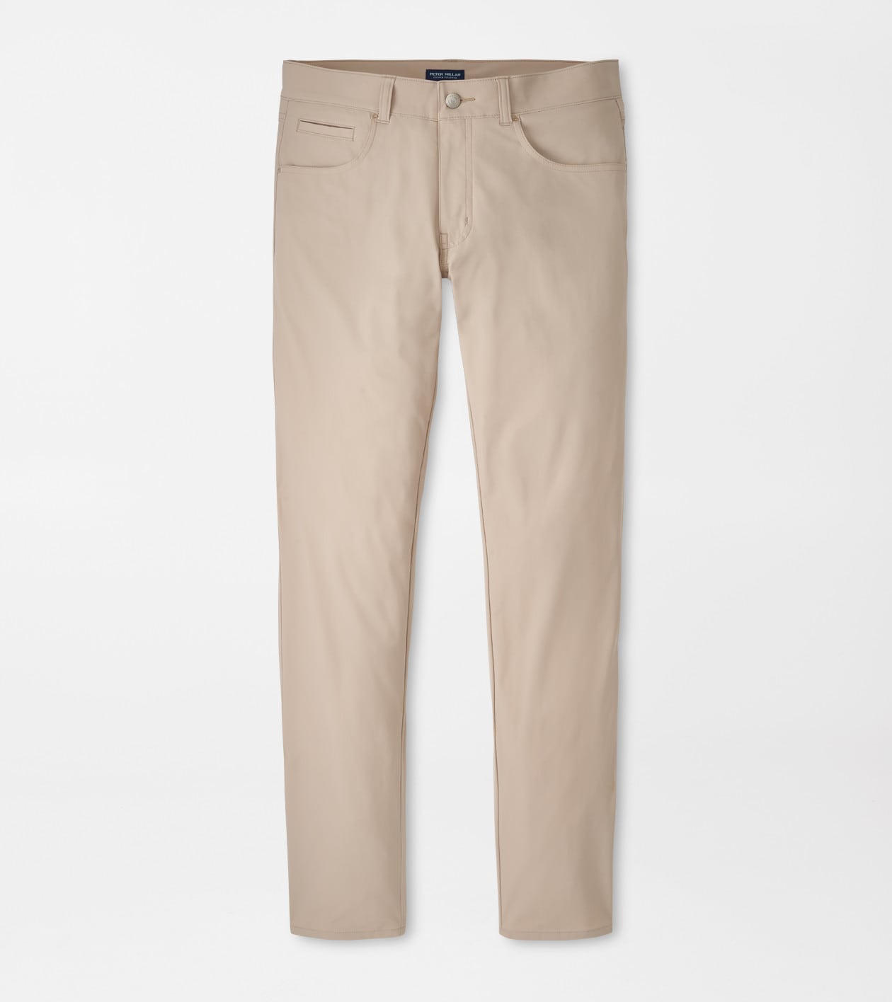 Peter Millar Men's Khaki Bingham Performance Five-Pocket Trouser