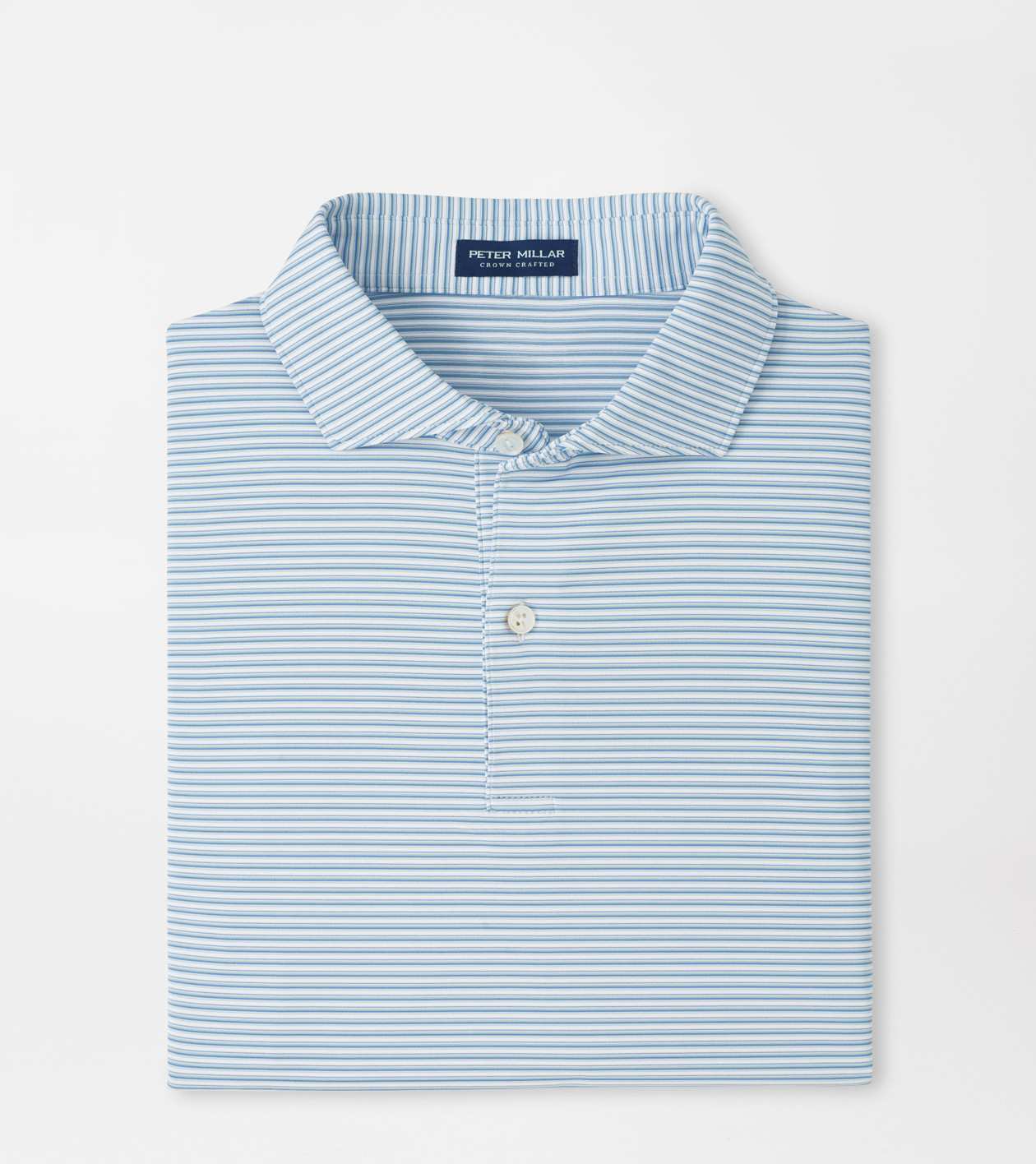 Peter Millar Men's White / Light Willow Ensemble Performance Jersey Polo
