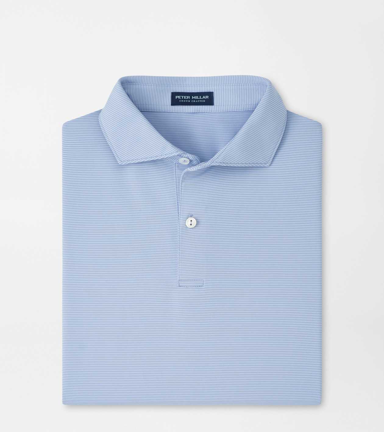 Peter Millar Men's Iris Mist Treble Performance Jersey Polo