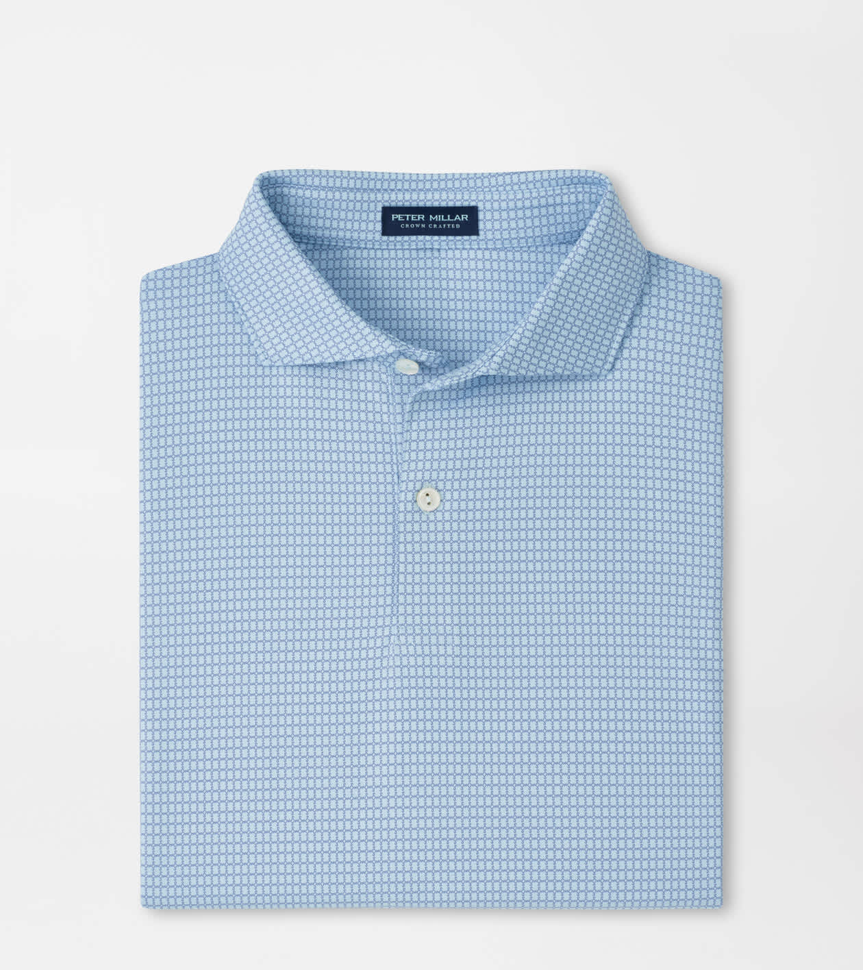 Peter Millar Men's Blue Frost Ponte Performance Jersey Polo