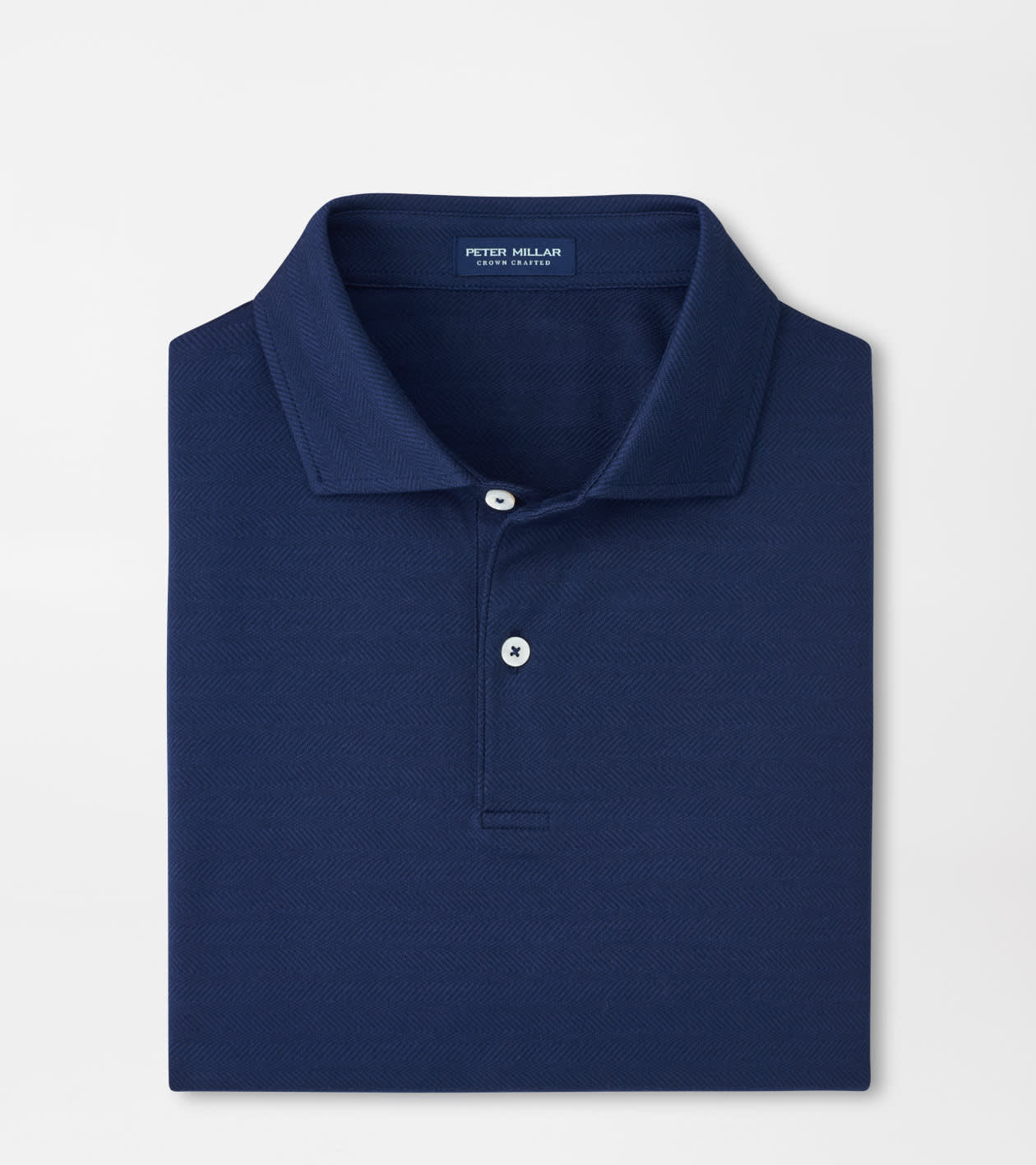 Peter Millar Men's Navy Excursionist Flex Herringbone Knit Polo