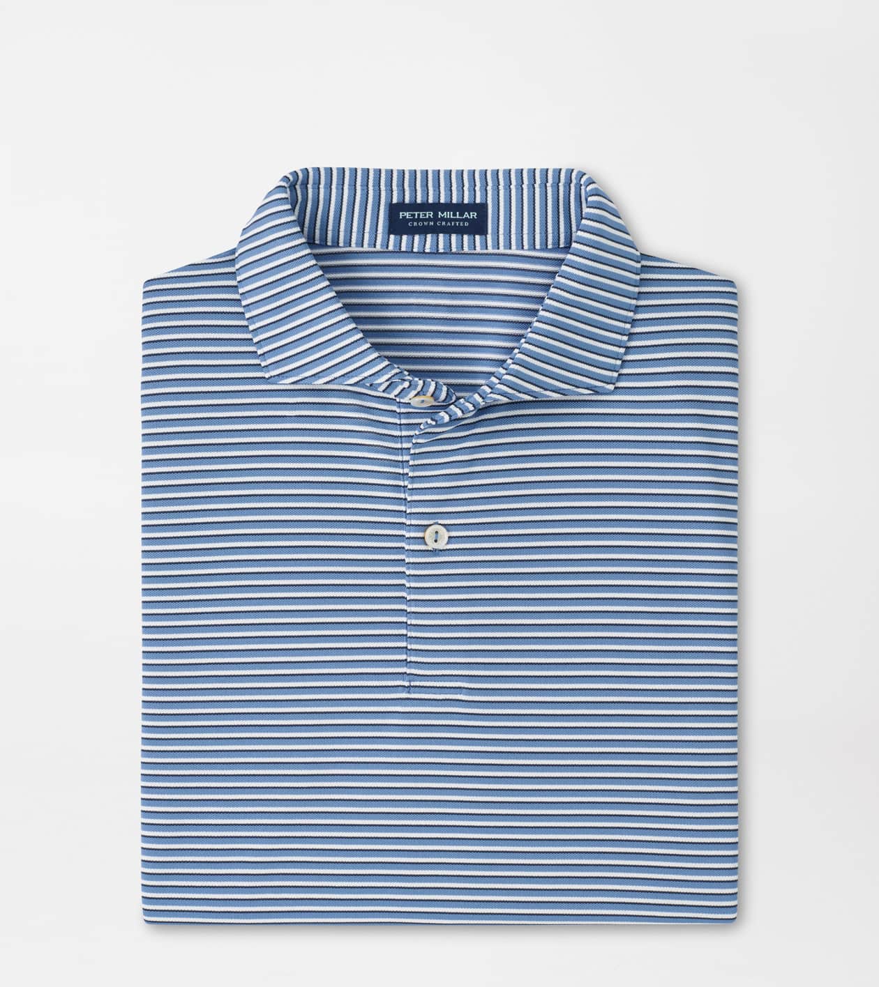 Peter Millar Men's Dusk Blue Tempo Performance Mesh Polo