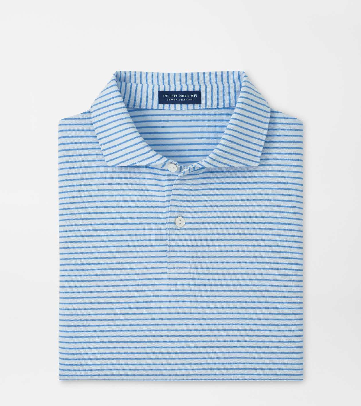 Peter Millar Men's Blue Brisk Albatross Stripe Cotton-Blend Piqué Polo