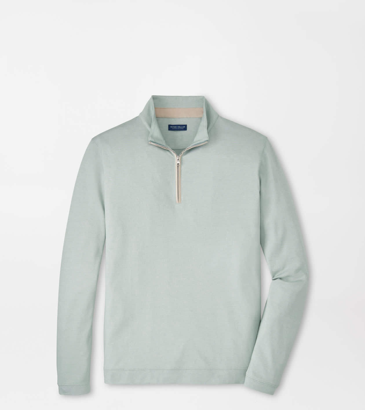 Peter Millar Men's Light Willow Albatross Cotton-Blend Piqué Quarter-Zip