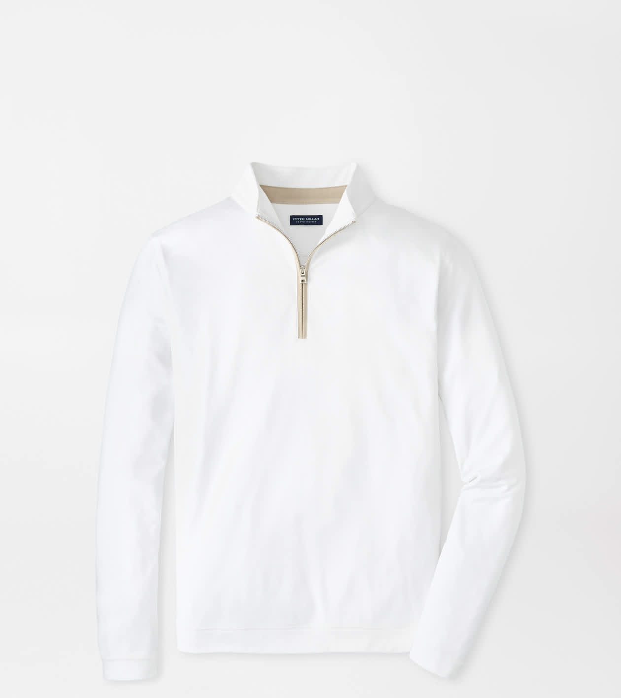 Peter Millar Men's White Albatross Cotton-Blend Piqué Quarter-Zip