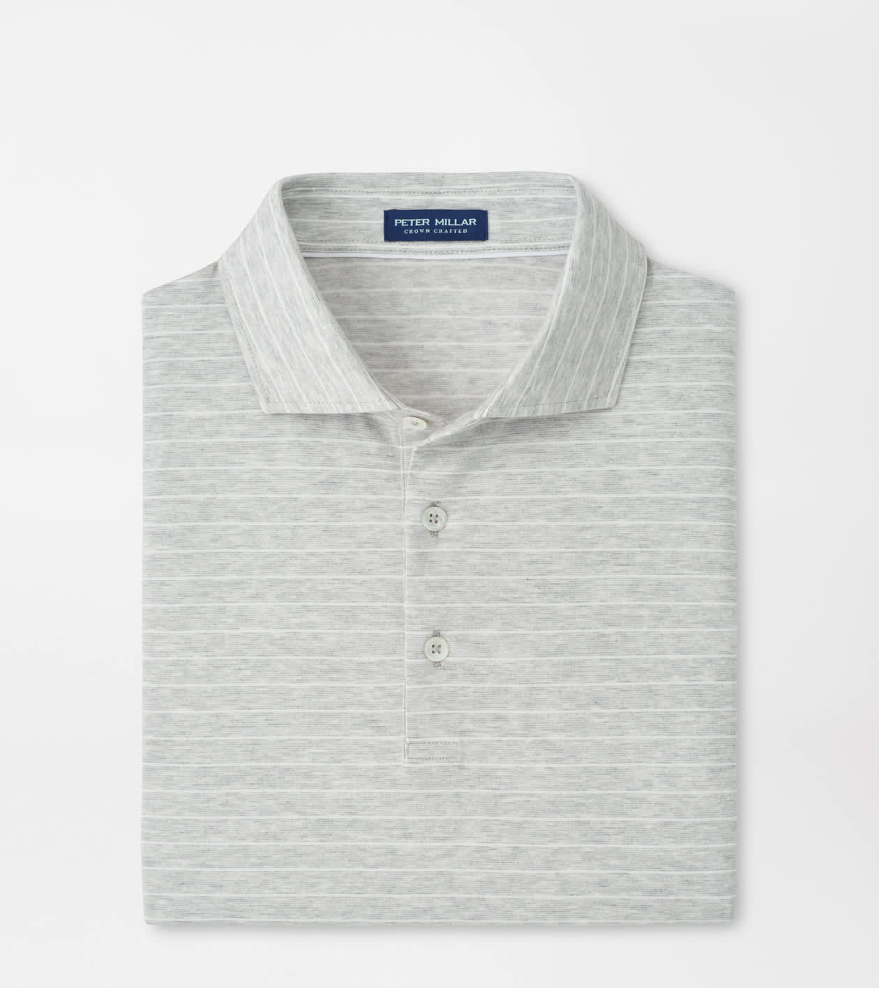 Peter Millar Men's British Grey Excursionist Flex Striped Polo