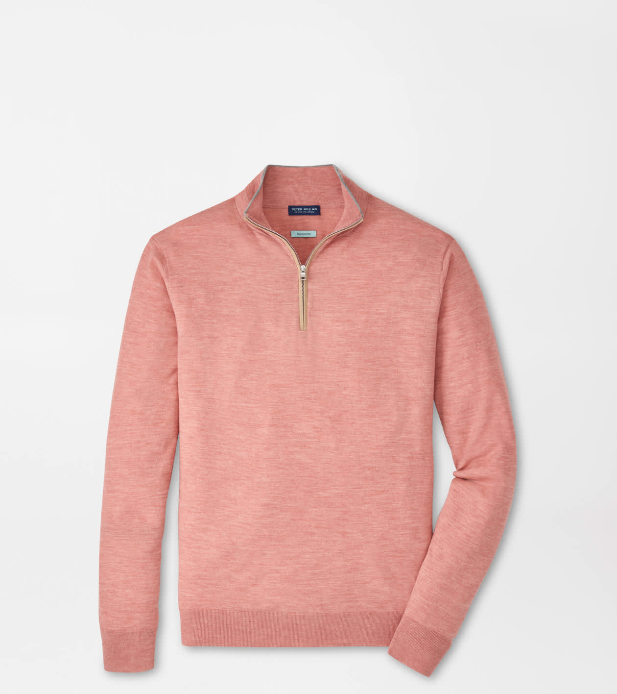 Peter Millar Men's Faded Scarlet Excursionist Flex Quarter-Zip Jumper