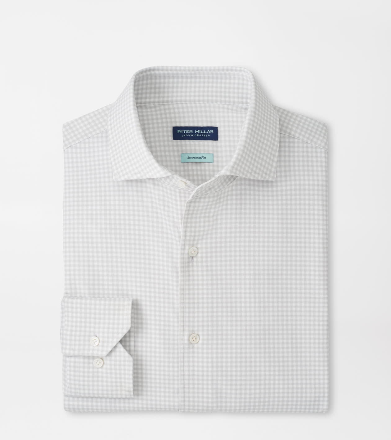 Peter Millar Men's British Grey Excursionist Flex Gingham Shirt