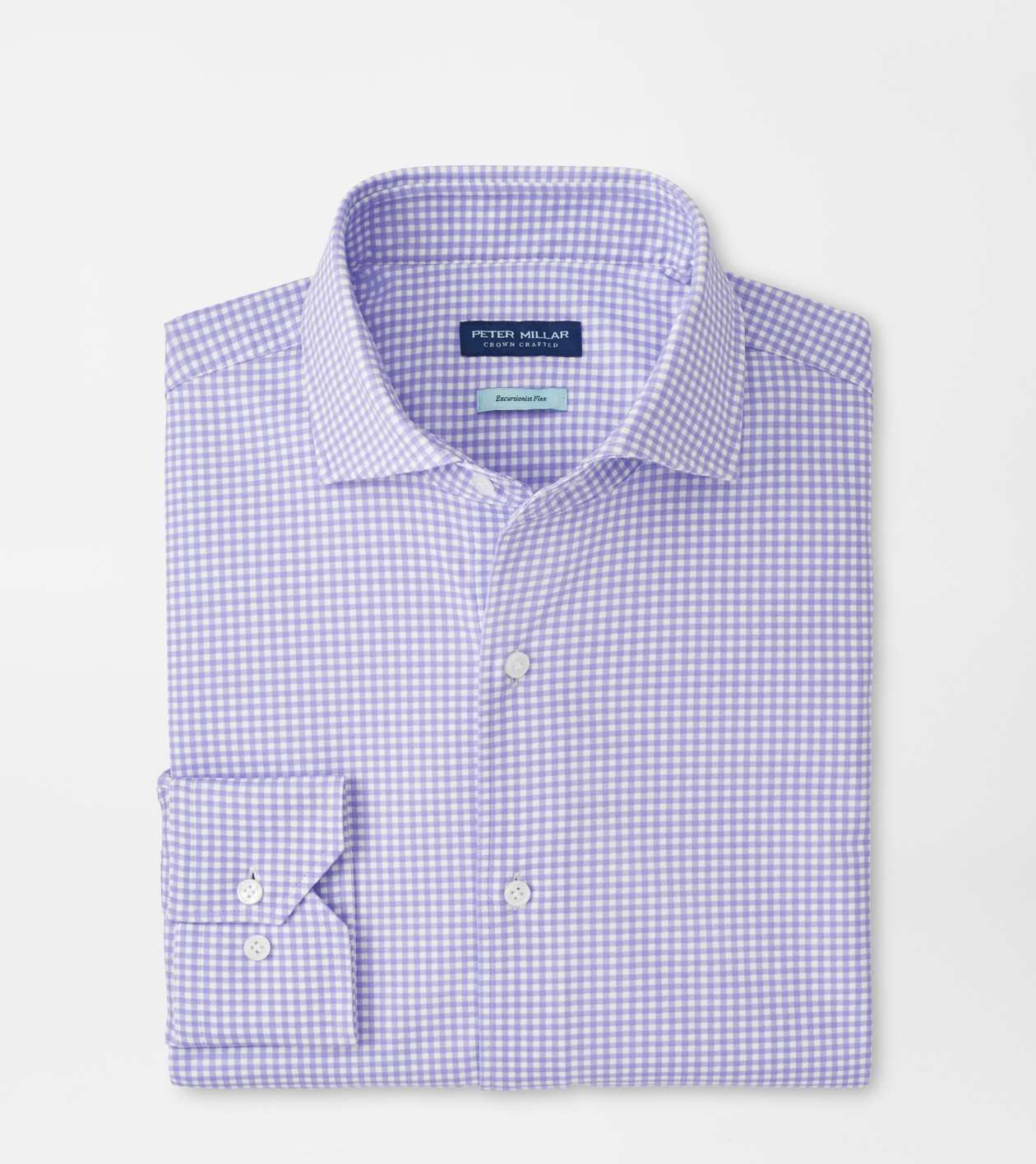 Peter Millar Men's Iris Mist Excursionist Flex Gingham Shirt