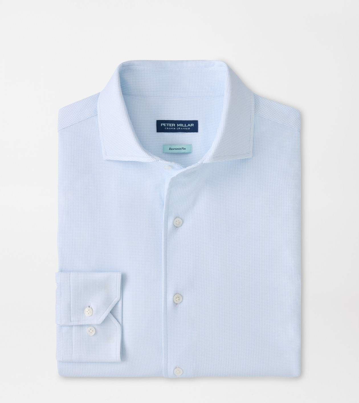 Peter Millar Men's Blue Frost Excursionist Flex Print Shirt