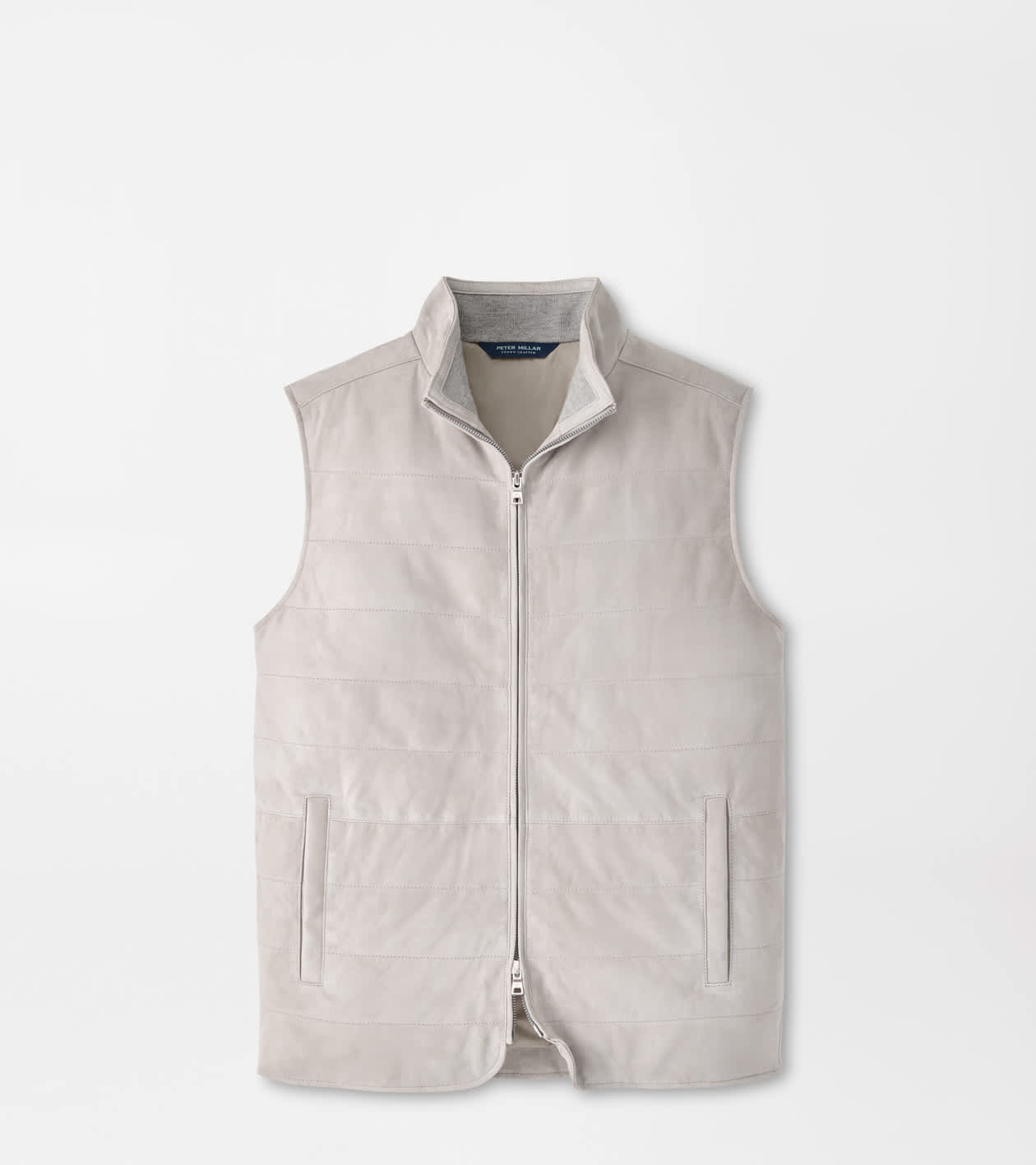 Peter Millar Men's British Grey Featherweight Suede Gilet