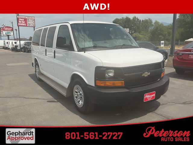 2012 Chevrolet Express Passenger used full-size passenger van for sale at Peterson Auto Sales in Midvale, UT