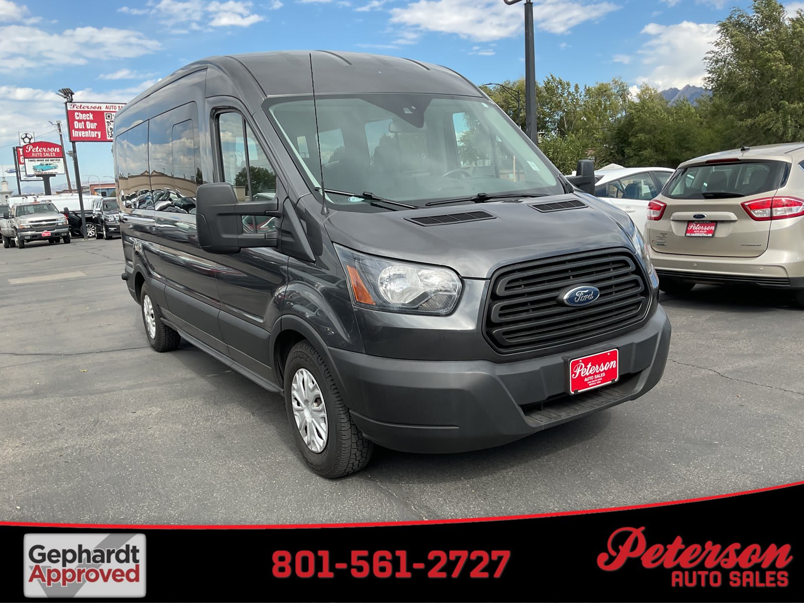 2019 Ford Transit Passenger Wagon used full-size passenger van for sale at Peterson Auto Sales in Midvale, UT