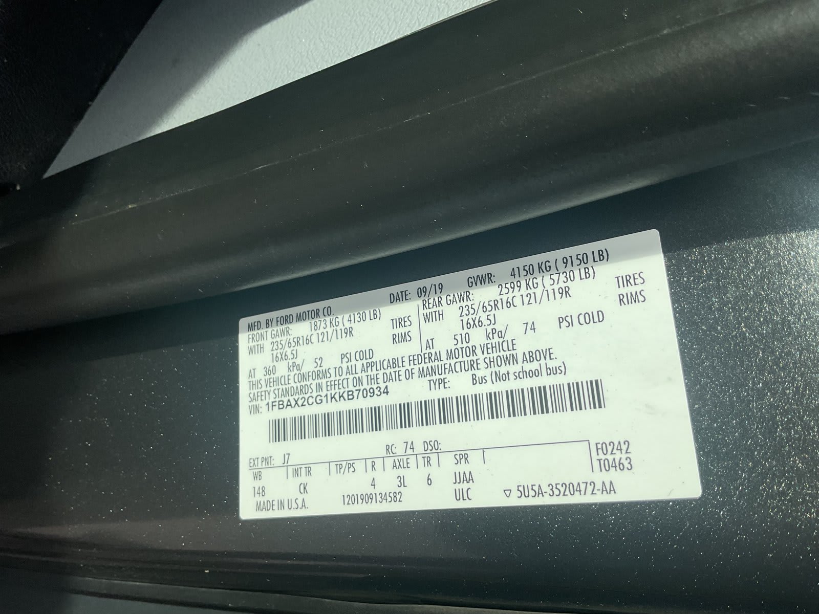 2019 Ford Transit Passenger Wagon used full-size passenger van for sale at Peterson Auto Sales in Midvale, UT — photo 14 of 20