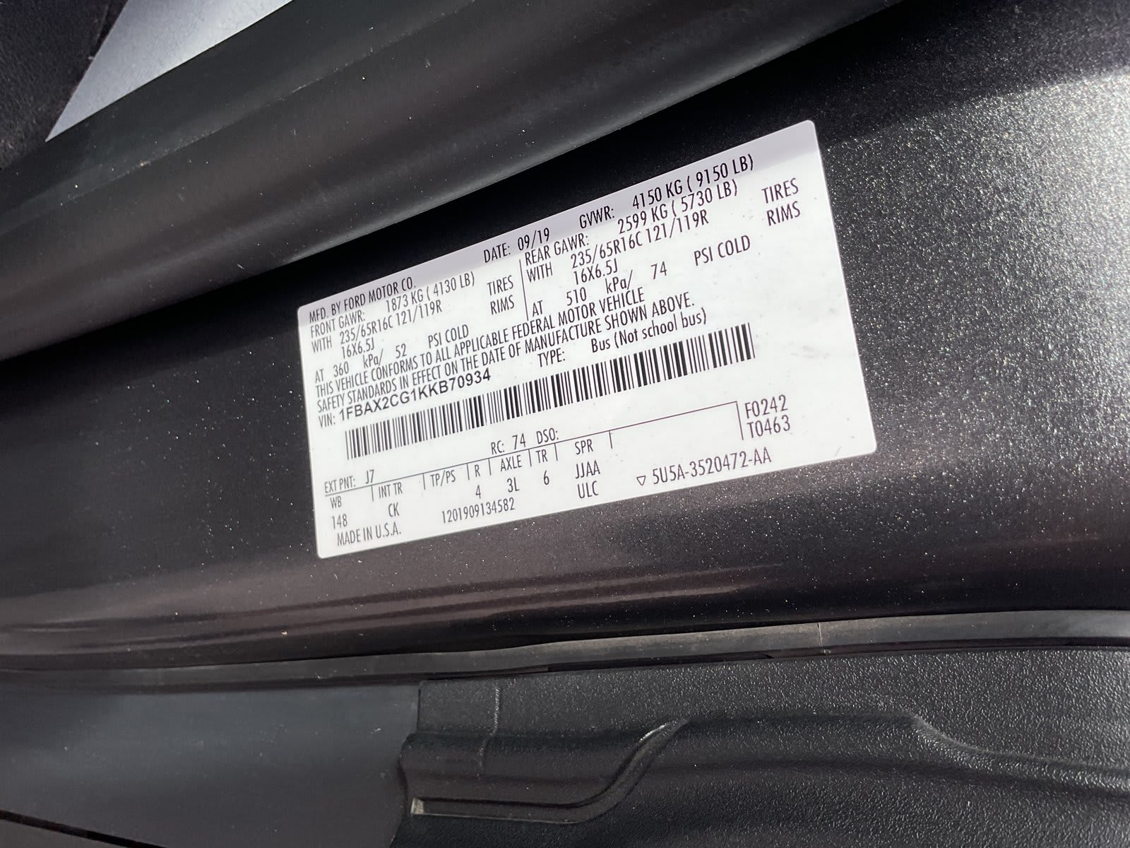 2019 Ford Transit Passenger Wagon used full-size passenger van for sale at Peterson Auto Sales in Midvale, UT — photo 16 of 20