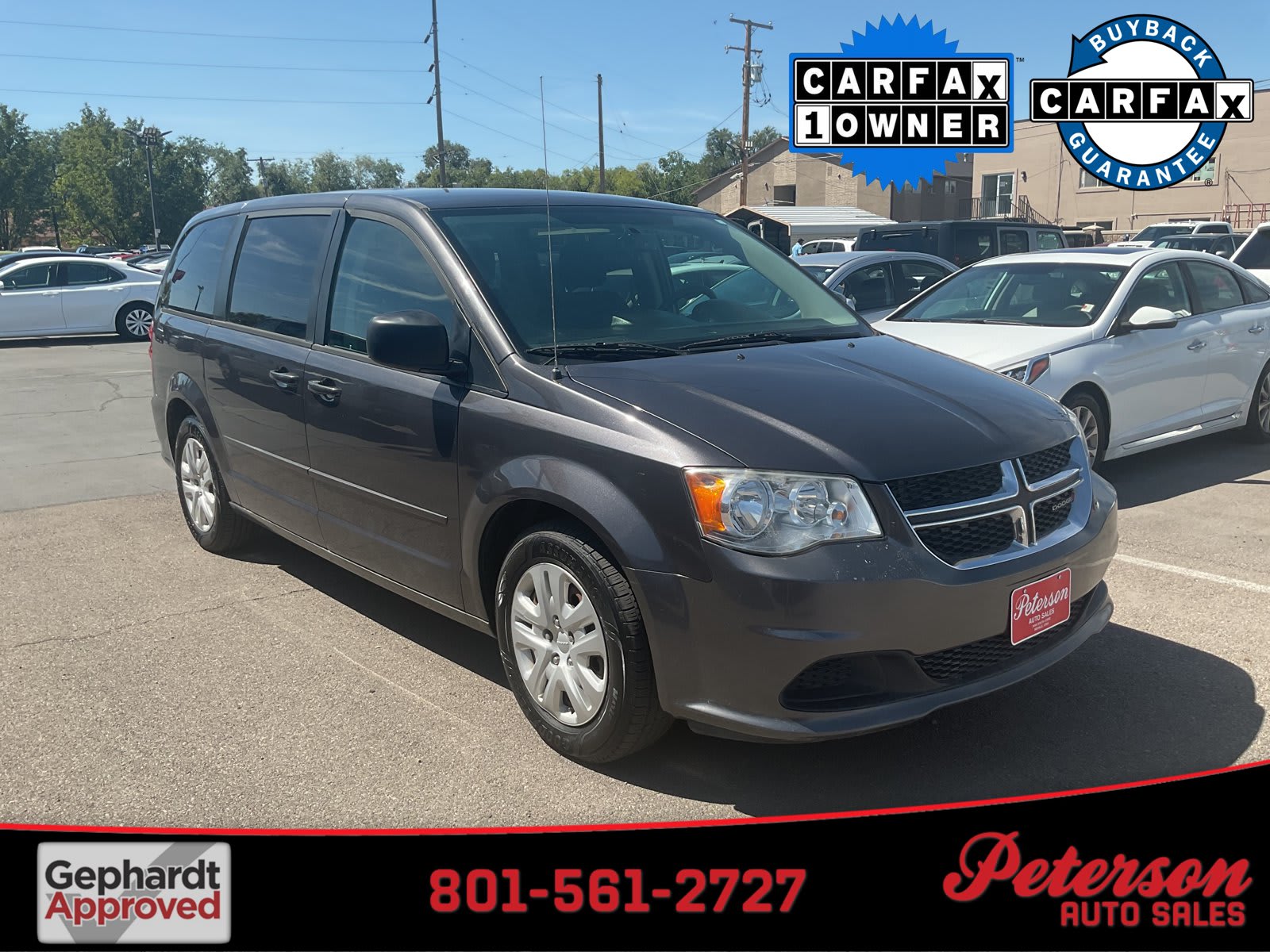 2017 Dodge Grand Caravan used mini-van, passenger for sale at Peterson Auto Sales in Midvale, UT