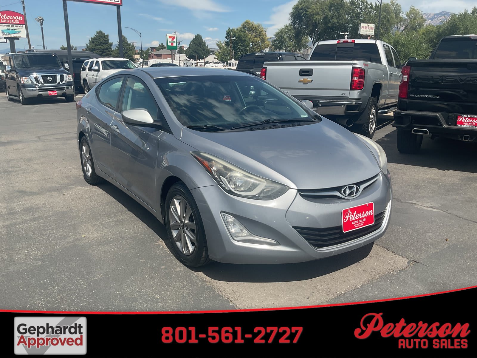 2015 Hyundai Elantra used 4dr car for sale at Peterson Auto Sales in Midvale, UT