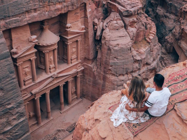 View to the Treasury in Petra  