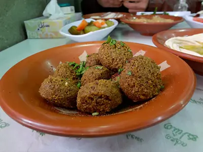 Falafel in a local restaurant in Amman's Downtown