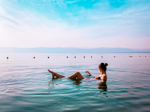 Floating in the Dead Sea