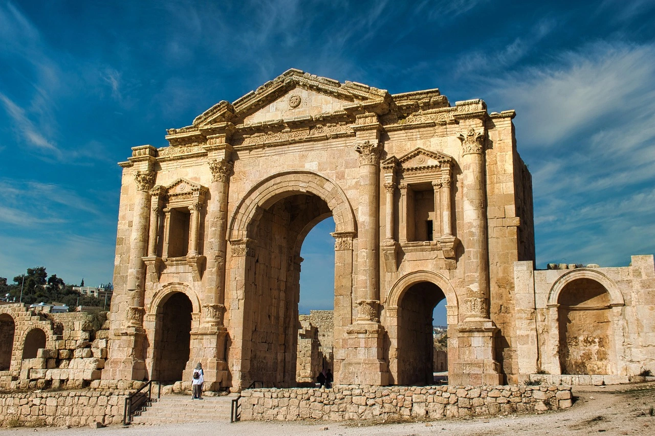 Hadrian's Arch in Jerash, Jordan