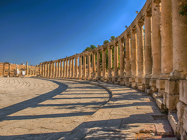 Columns in the Oval Plaza of Jerash