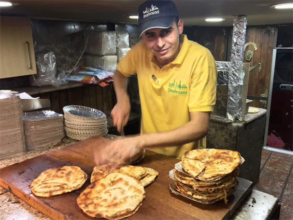 Preparing snacks in a local restaurant in Amman