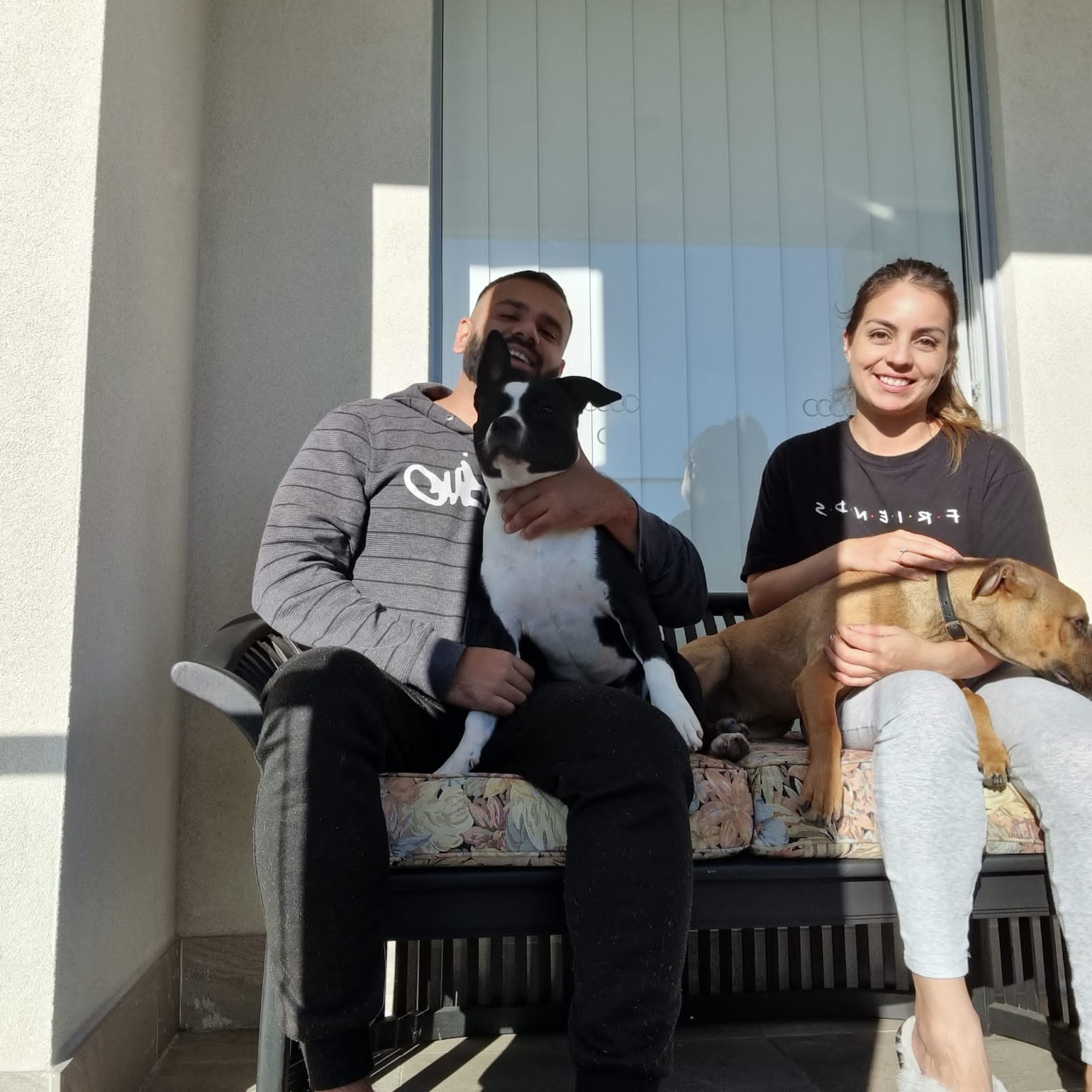 the couple and the pups