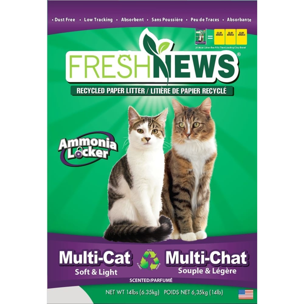 Fresh News Cat Newspaper Pellet Multi Pet Litter 14lbs